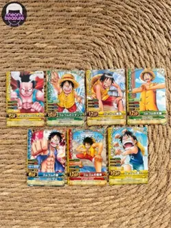 One Piece Berry Match Japanese Bandai Monkey D. Luffy 7Pcs Set Rare Vintage Card - Image 1