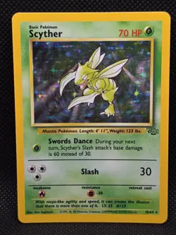 Pokemon Card - Scyther 10/64 Unlimited Holo Rare - Jungle WOTC - NM - Image 2