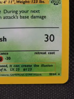 Pokemon Card - Scyther 10/64 Unlimited Holo Rare - Jungle WOTC - NM - Image 5