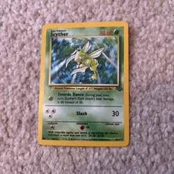 NM Pokemon TCG Scyther 10/64 Jungle Set 1999 Holo Rare Wotc card - Image 1