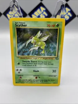 Pokemon TCG Scyther Holo Card Jungle 10/64 NM - Image 1