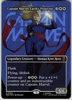 Captain Marvel Earth's Protector Borderless Foil 354 Marvel Super Heroes MTG - Image 1