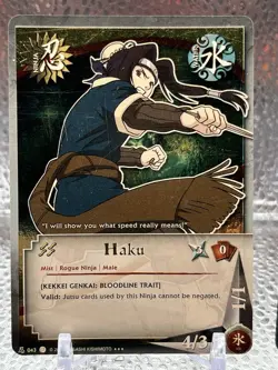 Naruto CCG Haku 043 Gold Foil LP +2 Mission Cards LP Vintage The Path To Hokage - Image 2