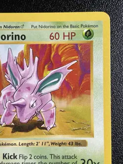 Nidorino 37/102 Base Set Shadowless Pokemon Card LP - Image 4