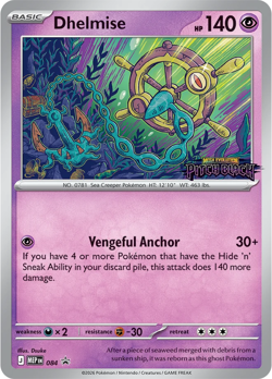 Pokemon Dhelmise 084 Pitch Black Stamped Promo Holo EN M/NM - Image 1