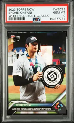 2023 TOPPS NOW WORLD BASEBALL CLASSIC #WBC73 SHOHEI OHTANI PSA 10 - Image 1