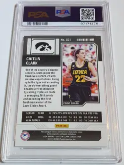 2024 Panini Caitlin Clark Rookie Collection #CC1 PINK /50 Holo - PSA 9 (POP 3) - Image 3
