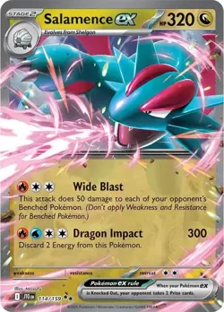 Salamence EX 114/159 Journey Together Pokemon Card NM-Mint TCG Double Rare Holo - Image 1