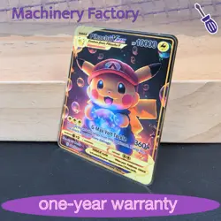 Metal Gold Card-POKEMON MARIO PIKACHU METAL COLLECTABLE CARDS 10000HP VMAX - Image 1
