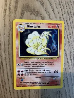 Pokemon TCG Ninetales Base Set 12/102 Holo Unlimited Holo Rare - Image 1