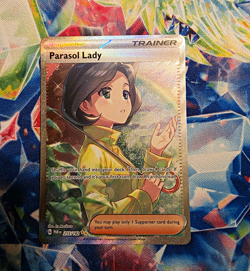 Pokemon TCG Parasol Lady 255/182 Sv04 Paradox Rift Full Art Holo Ultra Rare EN - Image 1