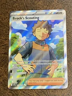 Brock’s Scouting 179/159 Journey Together Ultra Rare Holo Pokemon Card - Image 1