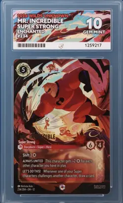 Disney Lorcana Wilds Unknown Mr Incredible Ace 10 Perfect Subgrades 🔥🔥 234/204 - Image 1
