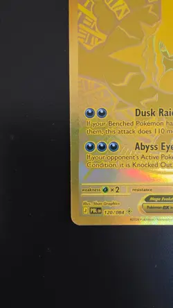Mega Darkrai ex 120/081 UR Gold Hyper Rare Abyss Eye Pokemon Card NM - Image 2