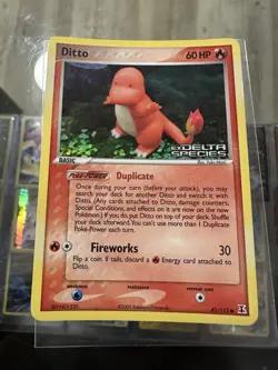 Pokemon Card - Ditto Charmander 61/113 Reverse Holo Stamped EX Delta Species - Image 1