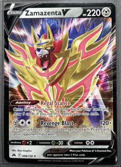 Pokemon Card Zamazenta V - 139/202 Ultra Rare Sword & Shield 2023 NM-Mint - Image 1