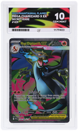 Pokemon Cards Mega Charizard X ex 109/094 ACE 10 Phantasmal Flames GEM MINT - Image 1