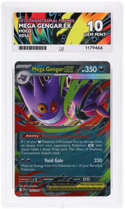 Pokemon Cards Mega Gengar ex 056/094 ACE 10 Phantasmal Flames Holo GEM MINT *2 - Image 1