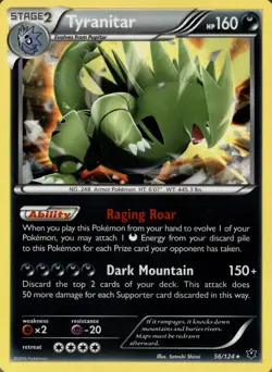 Tyranitar 56/124 Holo Rare Fates Collide Pokemon Near Mint - Image 1