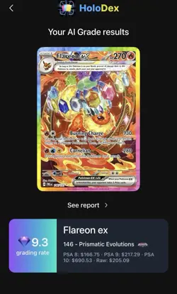 2025 Pokemon Prismatic Evolutions #146/131 Flareon ex - Image 1