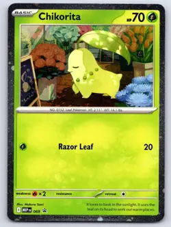 Chikorita (Cosmos Holo) 069 Pokemon ME: Mega Evolution Promo NM/LP - Image 1