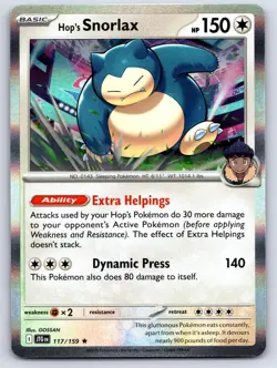 Hop's Snorlax 117/159 Pokemon Journey Together Holo NM/LP - Image 1