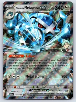 Steven's Metagross ex 145/182 Pokemon Destined Rivals Holo NM/LP - Image 1