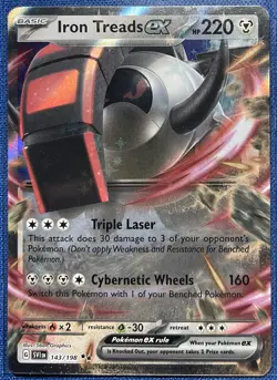 Pokemon TCG Iron Treads Ex Holo Double Rare Scarlet & Violet 143/198 - Image 1