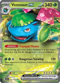 Venusaur ex 1/142 Double Rare Stellar Crown Pokemon Holo Near Mint - Image 1