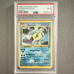 Pokemon TCG 2000 Base Set 2 Gyarados Holo Rare 007/130 English PSA 2 - Image 1