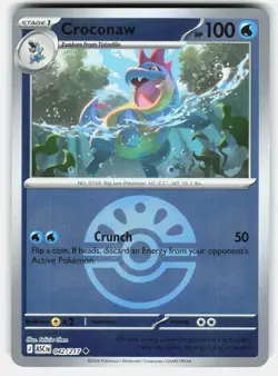 Croconaw (Friend Ball) 042/217 Ascended Heroes Pokemon Reverse Holo NM/M - Image 1