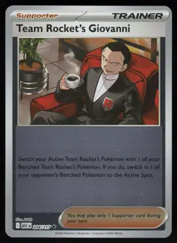 Team Rocket's Giovanni 204/217 Ascended Heroes Reverse Holo NM/M Pokemon - Image 1