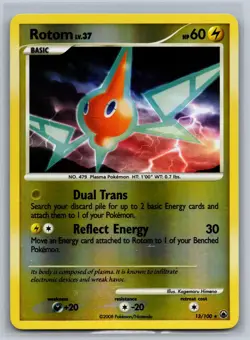 ROTOM 13/100 HOLO RARE MAJESTIC DAWN POKEMON REVERSE HOLO LP+ - Image 1