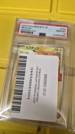 Set Of 3 2025 POKEMON JPN M-P PROMO MCDONALD'S #020 PIKACHU PSA 10 GEM MINT - Image 4