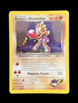 Pokemon TCG Rocket's Hitmonchan 11/132 Gym Heroes Holo Rare Unlimited WOTC - Image 1