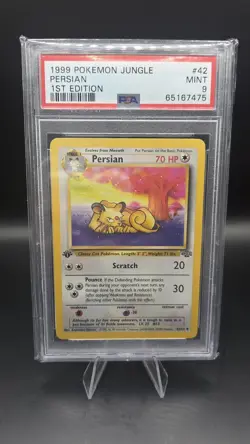 Persian 42/64 [1st Edition] — PSA 9 — Jungle — Rare Vintage Pokemon Card — WotC - Image 1