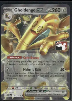 Gholdengo ex 139/182 Holo Double Rare Prize Pack Series Cards Pokemon LP - Image 1