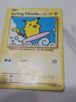 Surfing Pikachu 111/108 Secret Rare Evolutions Pokemon Moderately Played - Image 3