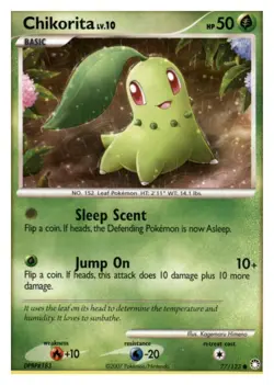 Chikorita 77/123 Common Mysterious Treasures Pokemon Lightly Played - Image 1