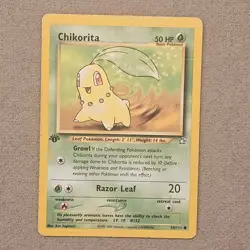 Pokemon TCG Chikorita 54/111 Neo Genesis 1st Edition Regular English MP - Image 1