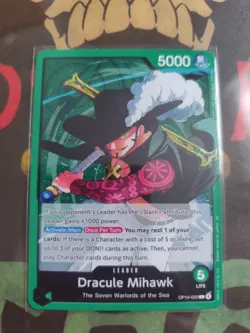 One Piece CCG Dracule Mihawk OP14-020 Leader Alt Art The Azures Sea’s Seven - Image 1