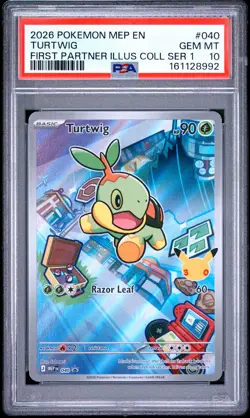 2026 POKEMON MEP EN-ME BLACK STAR PROMO #040 TURTWIG PSA 10 - Image 1