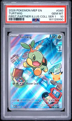 2026 POKEMON MEP EN-ME BLACK STAR PROMO #040 TURTWIG PSA 10 - Image 1