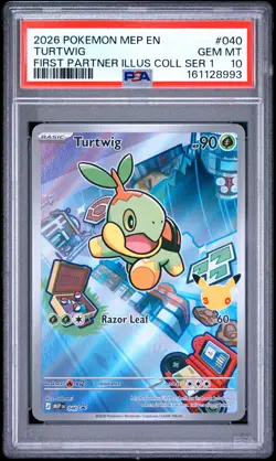 2026 POKEMON MEP EN-ME BLACK STAR PROMO #040 TURTWIG PSA 10 - Image 1