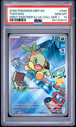 2026 POKEMON MEP EN-ME BLACK STAR PROMO #040 TURTWIG PSA 10 - Image 1