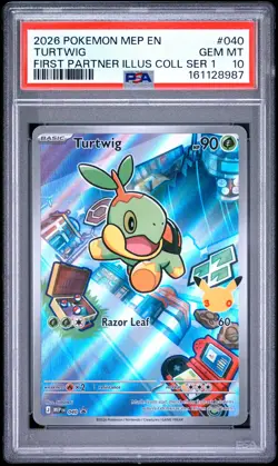 2026 POKEMON MEP EN-ME BLACK STAR PROMO #040 TURTWIG PSA 10 - Image 1