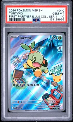 2026 POKEMON MEP EN-ME BLACK STAR PROMO #040 TURTWIG PSA 10 - Image 1
