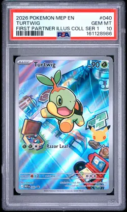 2026 POKEMON MEP EN-ME BLACK STAR PROMO #040 TURTWIG PSA 10 - Image 1