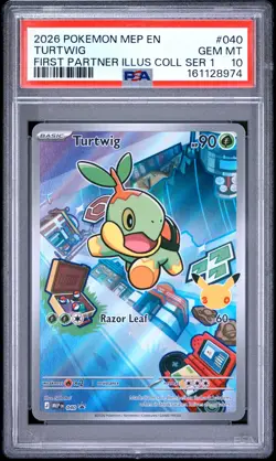 2026 POKEMON MEP EN-ME BLACK STAR PROMO #040 TURTWIG PSA 10 - Image 1
