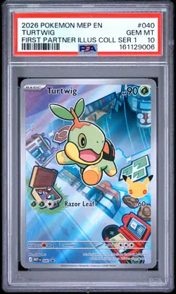 2026 POKEMON MEP EN-ME BLACK STAR PROMO #040 TURTWIG PSA 10 - Image 1